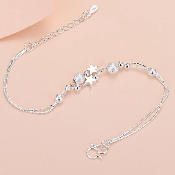 Jewelry - Bracelet 925 Sterling Silver Charm Chain Bracelet Bangles Classic Tennis